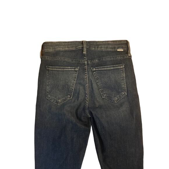 Women 25 MOTHER Denim The Looker Ankle Fray Groovin Jeans Cropped Blue Pants - Picture 7 of 7